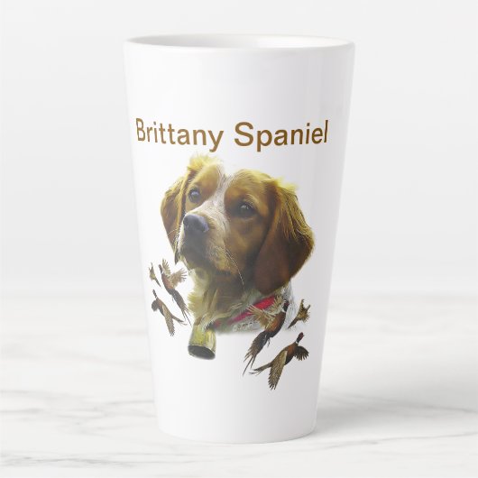 Brittany Spaniel , Leidenschaft für Vögel Milchtasse (Vorderseite)