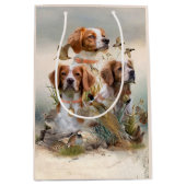 Brittany Spaniel , Leidenschaft für Vögel Mittlere Geschenktüte (Vorderseite)