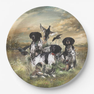 Brittany Spaniel , Leidenschaft für Vögel Pappteller