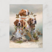 Brittany Spaniel , Leidenschaft für Vögel Postkarte (Vorderseite)