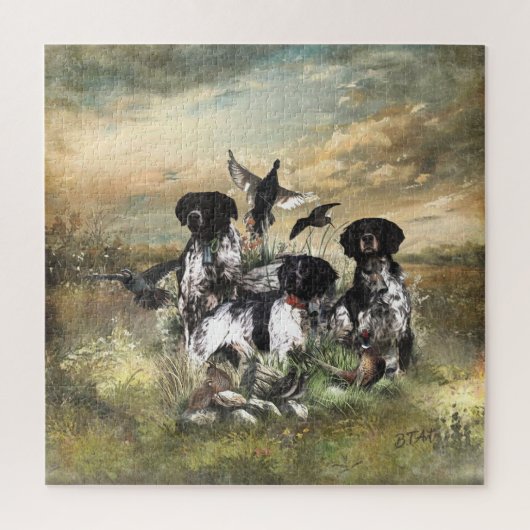 Brittany Spaniel , Leidenschaft für Vögel Puzzle (Vertikal)