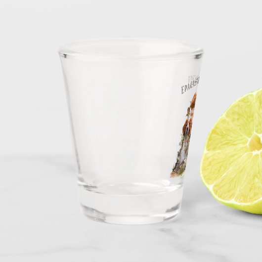Brittany Spaniel , Leidenschaft für Vögel Schnapsglas (Links)