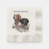 Brittany Spaniel , Leidenschaft für Vögel Serviette (Vorderseite)
