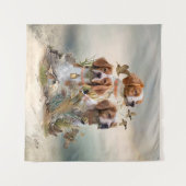 Brittany Spaniel , Leidenschaft für Vögel Wandteppich (Vorderseite (Horizontal))