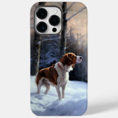 Brittany Spaniel Let It Snow Weihnachten Case-Mate iPhone Hülle (Rückseite)