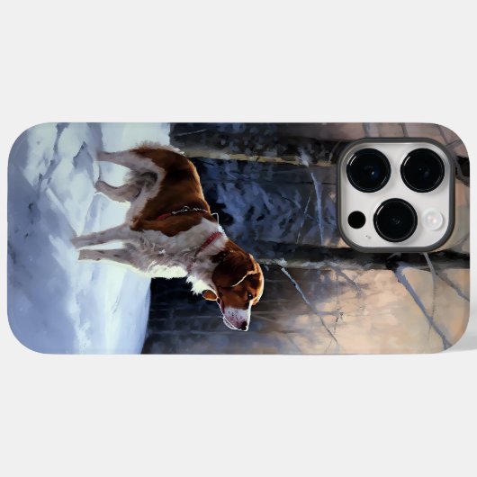 Brittany Spaniel Let It Snow Weihnachten Case-Mate iPhone Hülle (Rückseite (Horizontal))