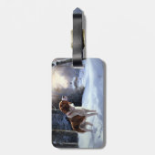 Brittany Spaniel Let It Snow Weihnachten Gepäckanhänger (Rückseite vertikal)