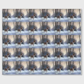 Brittany Spaniel Let It Snow Weihnachten Geschenkpapier (Flach)