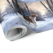 Brittany Spaniel Let It Snow Weihnachten Geschenkpapier (Rolleneckpunkt)