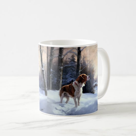Brittany Spaniel Let It Snow Weihnachten Kaffeetasse (VorderseiteRechts)