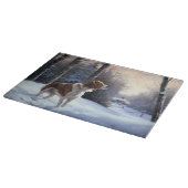 Brittany Spaniel Let It Snow Weihnachten Schneidebrett (Ecke)