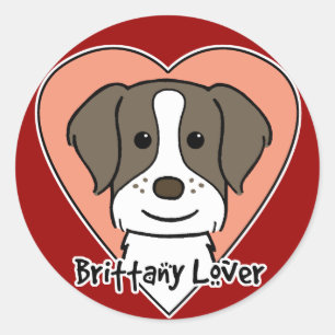 Brittany Spaniel Lover Runder Aufkleber