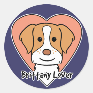 Brittany Spaniel Lover Runder Aufkleber