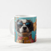 Brittany Spaniel mit Herz-Rose Valentinstag Kaffeetasse (Vorderseite Links)