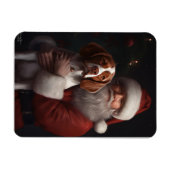 Brittany Spaniel mit Weihnachten im Weihnachtsmann Magnet (Horizontal)
