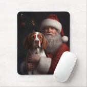 Brittany Spaniel mit Weihnachten im Weihnachtsmann Mousepad (Mit Mouse)