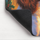 Brittany Spaniel mit Weihnachtsbeleuchtung Feierta Mousepad (Ecke)