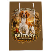 Brittany Spaniel Mittlere Geschenktüte (Rückseite)