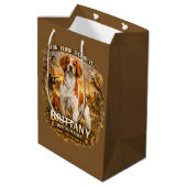 Brittany Spaniel Mittlere Geschenktüte (Rückseite Schrägansicht)