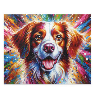 Brittany Spaniel: Orange und Weiß Epagneul Puzzle