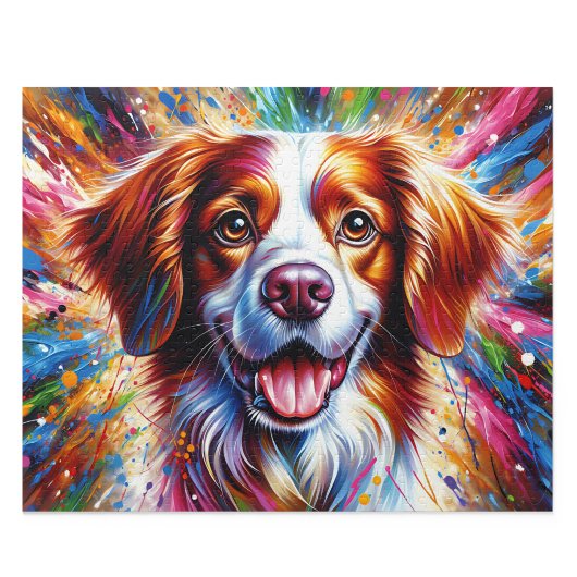 Brittany Spaniel: Orange und Weiß Epagneul Puzzle