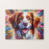 Brittany Spaniel: Orange und Weiß Epagneul Puzzle (Horizontal)