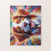 Brittany Spaniel: Orange und Weiß Epagneul Puzzle (Vertikal)