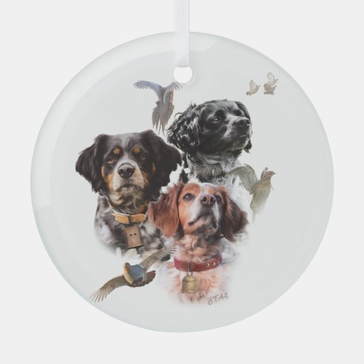 Brittany Spaniel Ornament Aus Glas (Vorderseite)