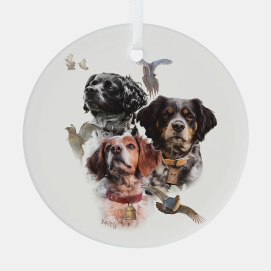 Brittany Spaniel Ornament Aus Glas (Rückseite)