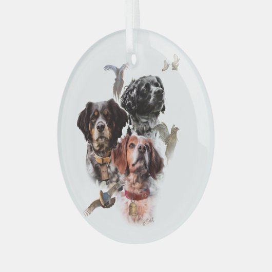 Brittany Spaniel Ornament Aus Glas (Vorderseite links)