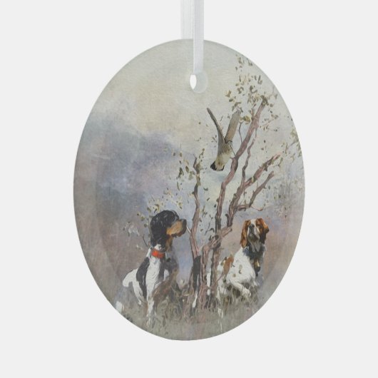 Brittany Spaniel Ornament Aus Glas (Vorderseite Rechts)