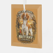 Brittany Spaniel Ornament Aus Glas (Vorderseite links)