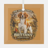Brittany Spaniel Ornament Aus Glas (Vorderseite)