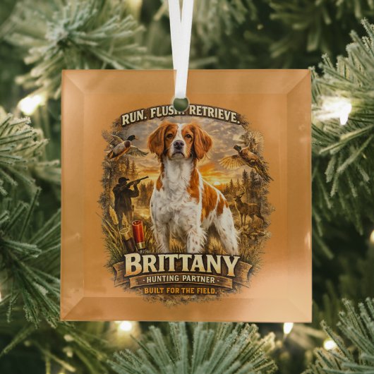 Brittany Spaniel Ornament Aus Glas (Insitu)
