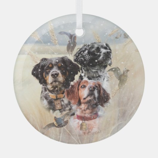 Brittany Spaniel Ornament Aus Glas (Vorderseite)