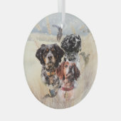 Brittany Spaniel Ornament Aus Glas (Vorderseite Rechts)