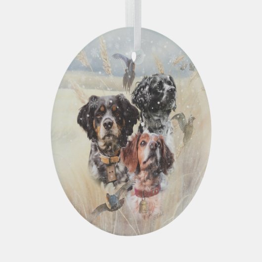 Brittany Spaniel Ornament Aus Glas (Vorderseite Rechts)