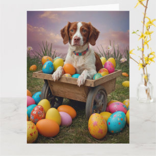 Brittany Spaniel  Ostereier Karte