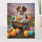 Brittany Spaniel Ostereier Karte (Vorderseite)