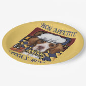 Brittany Spaniel Pappteller (Schrägansicht)