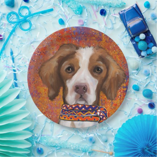 Brittany Spaniel Pappteller (Party)