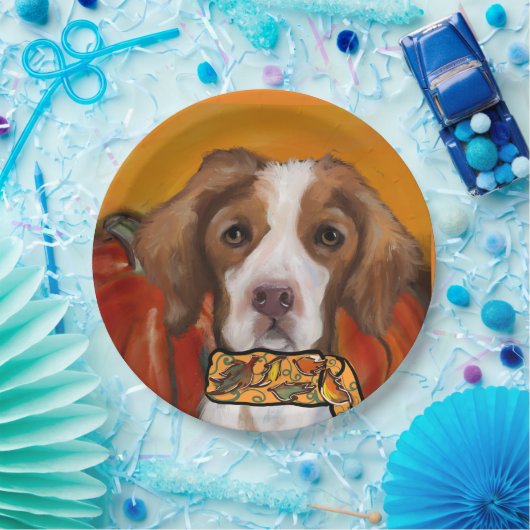 Brittany Spaniel Pappteller (Party)
