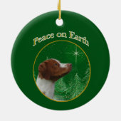 Brittany Spaniel Peace Keramik Ornament (Hinten)