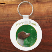 Brittany Spaniel Peace Schlüsselanhänger (Vorderseite)