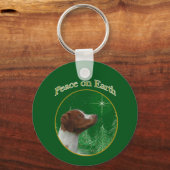 Brittany Spaniel Peace Schlüsselanhänger (Vorderseite)
