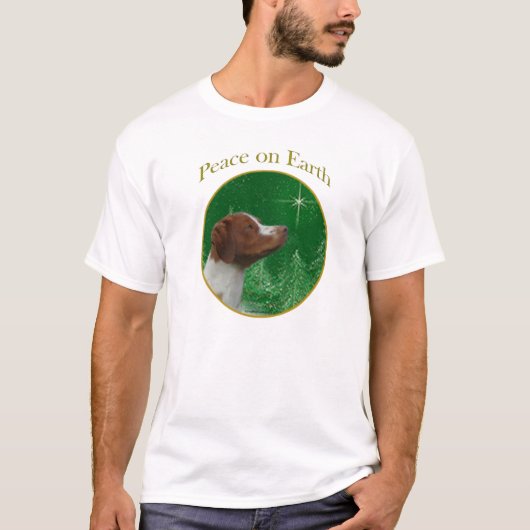 Brittany Spaniel Peace T-Shirt (Vorderseite)