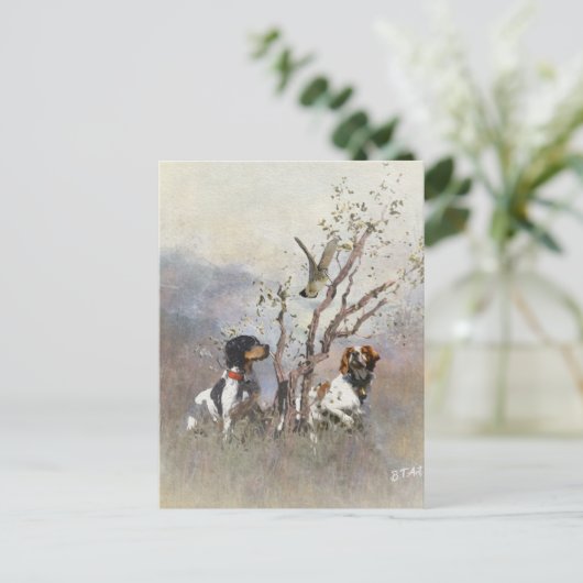 Brittany Spaniel Postkarte (Stehend Vorderseite)