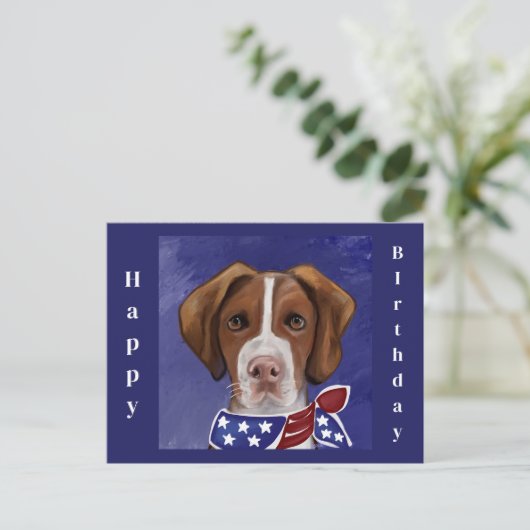 Brittany Spaniel Postkarte (Stehend Vorderseite)