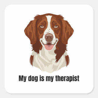 Brittany Spaniel Quadratischer Aufkleber