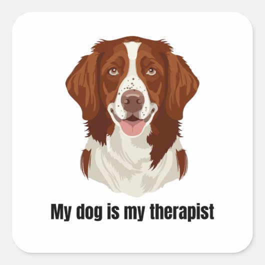 Brittany Spaniel Quadratischer Aufkleber (Vorderseite)